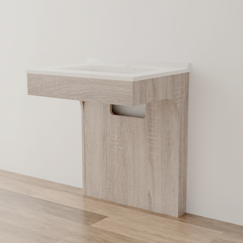 Ensemble meuble ALTEA 70cm cambrian oak et plan simple vasque - CUISIBANE - M0AL_70CO pas cher Secondaire 2 L