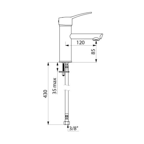 Mitigeur de lavabo SECURITHERM EP à équilibrage de pression DELABIE 2721TEP photo du produit Secondaire 1 L