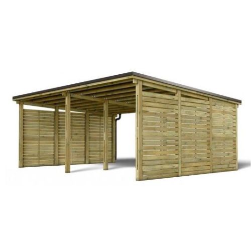 Carport en bois CESAR pour 2 voitures 36,2 m² FOREST STYLE 3829 photo du produit