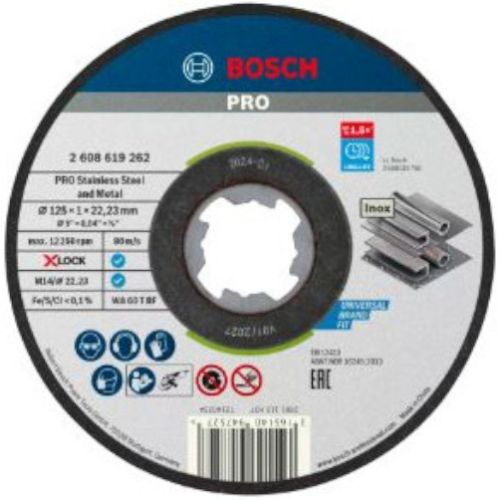 Disque à tronçonner X-LOCK 125 x 1mm Standard pour Inox - BOSCH - 2608619262 pas cher