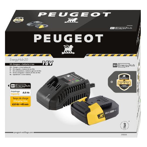 Kit chargeur et batterie 18 V 2 Ah EnergyHub-20 PEUGEOT OUTILLAGE 250630 photo du produit Secondaire 2 L