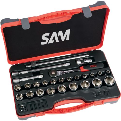 Coffret 1/2'' de 27 outils Sam outillage 6 pans en mm - 75-SH27PA photo du produit Principale L