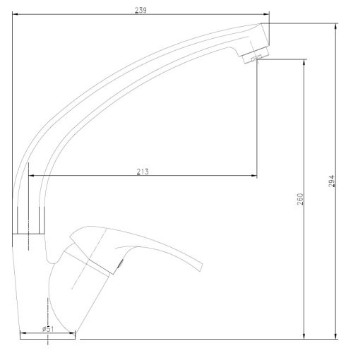 Mitigeur NOVA pour évier avec bec de cygne GARIS R01-18005CR photo du produit Secondaire 3 L