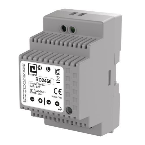Alimentation à découpage rail DIN 3MOD 2,5A 60W - HERACLES - PCA-ALIMRD2460 pas cher