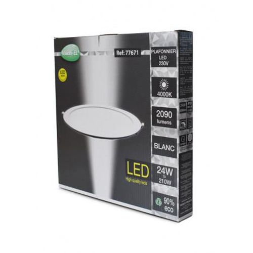 Plafonnier LED SLIMY blanc D300 mm 24 W 4000 K - MIIDEX LIGHTING - 77671 photo du produit Secondaire 3 L