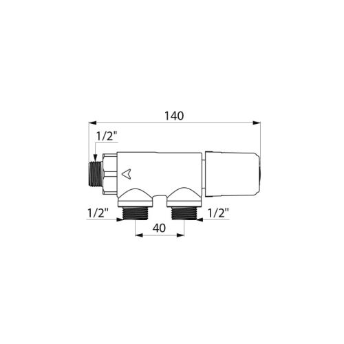 Mitigeur thermostatique PREMIX COMPACT M1/2'' DELABIE 733015 photo du produit Secondaire 1 L