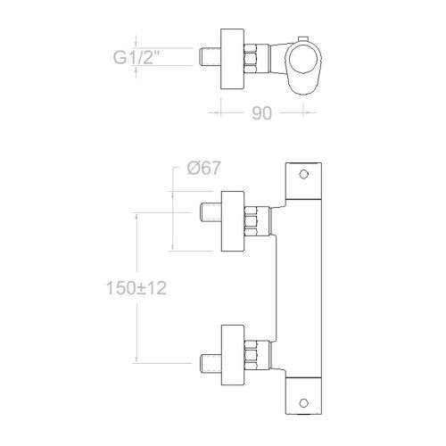 Mitigeur de douche thermostatique ALEXIA 3634SOC - RAMON SOLER - 36D302312 pas cher Secondaire 1 L