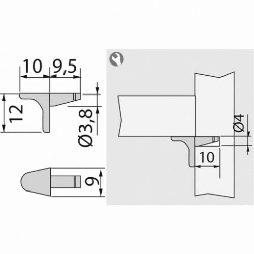 Taquet équerre diamètre 5mm nickelé satiné sachet de 200 - EMUCA – 4010207 pas cher Secondaire 1 L