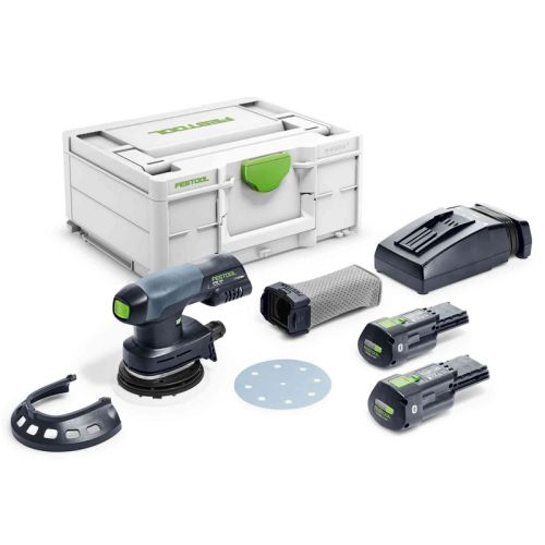 Ponceuse excentrique hybride 18 V ETSC 125 3,0 I-Plus + 2 batteries 3 Ah + chargeur + coffret Systainer SYS³ FESTOOL 577694 photo du produit