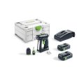 Perceuse-visseuse 18 V C 18 C  + 2 batteries 3,1 Ah + chargeur + coffret systainer3 FESTOOL 576437 photo du produit
