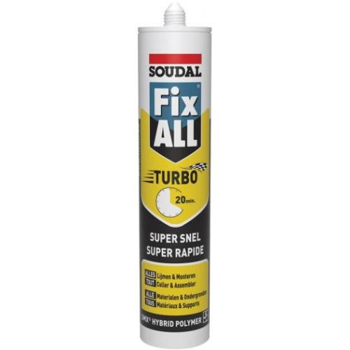 Mastic colle Fix All Turbo blanc cartouche 290 ml SOUDAL 121923 photo du produit Principale L