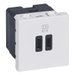 Prise double USB MOSAIC Type-C + Type-C Power Delivery 3 A 30 W LEGRAND 077631L photo du produit Secondaire 2 S