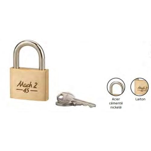 Cadenas MACH 2 45mm anse demi-haute acier 2 clés - THIRARD - 00063451 pas cher Principale L