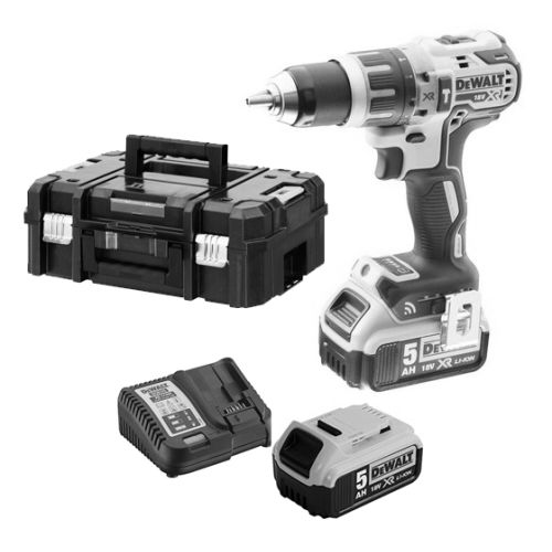 Perceuse-visseuse à percussion Brushless XR 18V + 2 batteries 5Ah + chargeur + coffret Tstak - DEWALT - DCD797P2 pas cher