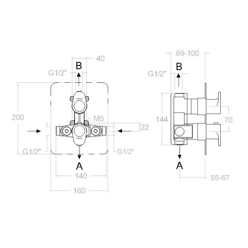 Mitigeur bain-douche thermostatique à encastrer 2 voies ALEXIA 368712SNC - RAMON SOLER - 36D302472 pas cher Secondaire 1 L