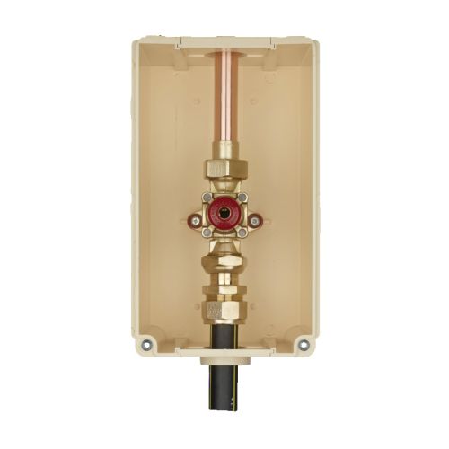 Coffret de coupure gaz cuivre 25 entr&eacute;e PE32 avec robinet poussoir - BANIDES - 701546 pas cher