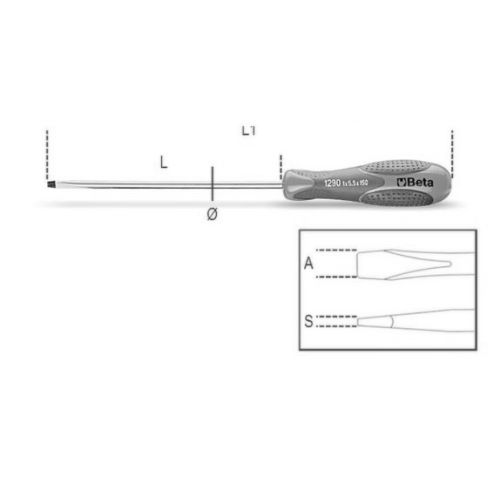 Tournevis pour vis fente 1290 10x200 - BETA - 012900066 pas cher Secondaire 1 L