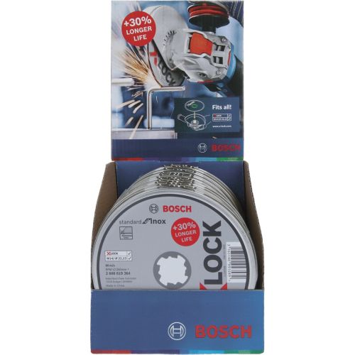 Boîte de 10 disques à tronçonner X-LOCK Standard pour Inox 125 x 1,6 mm T41 BOSCH 2608619364 photo du produit Secondaire 1 L