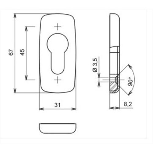 Entr&eacute;e crystal cl&eacute; I &agrave; visser zamak noir RAL 9005 - LA CROISEE DS - DS8024-013 pas cher Secondaire 1 L