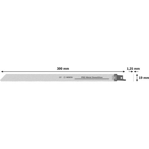 5 lames de scie sabre PRO Metal Demolition S 1225 VF 300x19x1,25mm - BOSCH - 2608657409 pas cher Secondaire 1 L