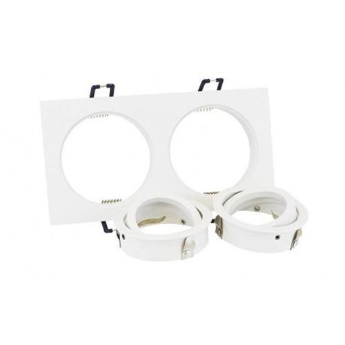 Support de spot rond double blanc orientable en aluminium 175 x 93 mm MIIDEX LIGHTING 7717 photo du produit Secondaire 2 L