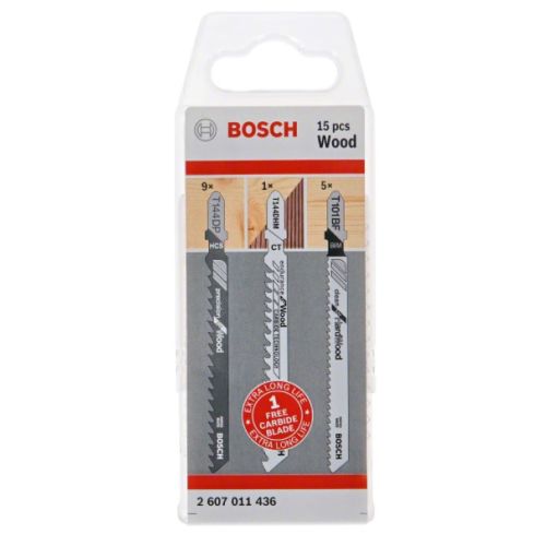 Pack de 15 lames de scie sauteuse pour le bois - BOSCH - 2607011436 pas cher Principale L