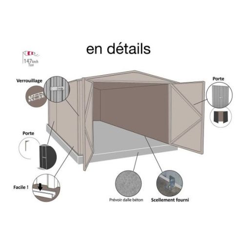 Garage en métal MELTON XL 17,6 m² FOREST STYLE 3034 photo du produit Secondaire 2 L