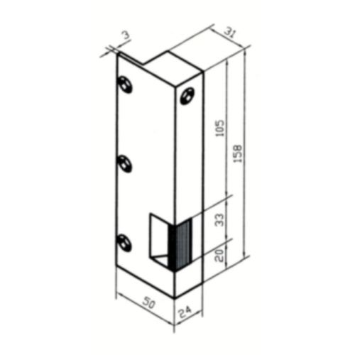 Gâche n°12 simple empennage droite tirant BEUGNOT BE11511000 photo du produit Secondaire 2 L