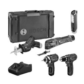 Kit 12V 5 outils Bosch (GSR15/GWS76/GOP28/GDR105/GSA14) + 3 batteries 2 Ah + L-Boxx - 0615990N1D pas cher Principale M