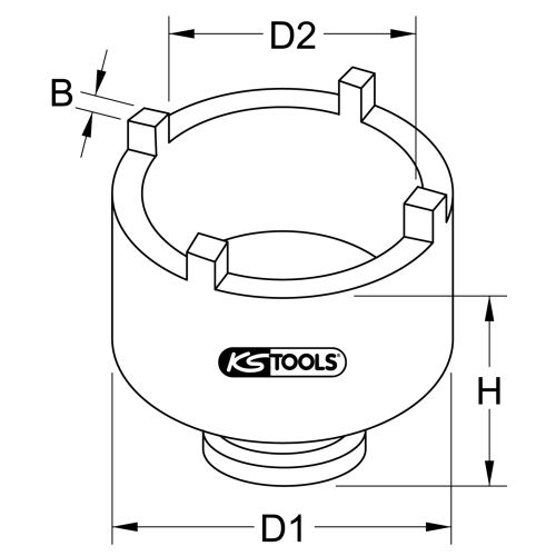 Douille 1/2'' à ergots KM4 KS TOOLS 450.5004 photo du produit Secondaire 1 L