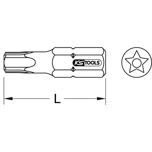 Embout de vissage 5 pans percé 30 mm 10 mm TS40 KS TOOLS 911.3121 photo du produit Secondaire 1 L