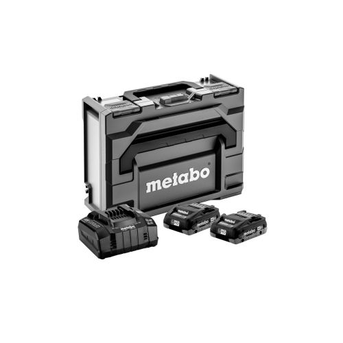 Set de base 2 batteries 18V 4Ah LIHD + chargeur rapide + coffret METABOX - METABO - 685130000 pas cher Principale L