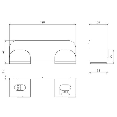 Patère magnétique double gris RAL7016 fine texture - DEVISMES - 12180/7016FT pas cher Secondaire 1 L