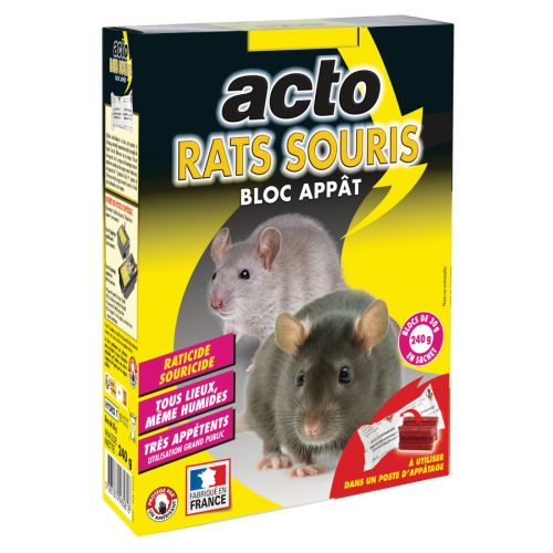 Bloc appât rats et souris 240 g ACTO HYDRO7 photo du produit