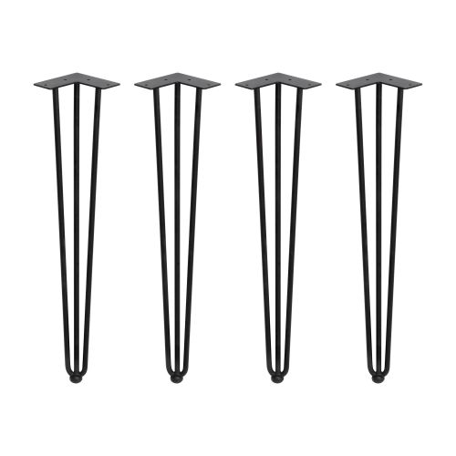 Set de 4 pieds HAIRPIN de hauteur 710mm en acier finition noir - EMUCA - 2040414 pas cher