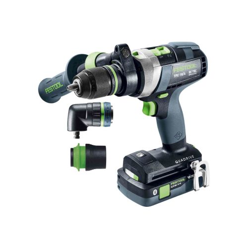 Perceuse-visseuse à percussion 18 V QUADRIVE TPC 18/4 5,0/4,0 I-Set avec 2x batteries + chargeur en coffret Systainer³ DF M 187 FESTOOL 577621 photo du produit Secondaire 1 L