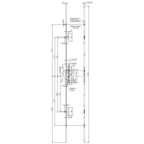 Serrure 5 points 20500 RB90 SGN1 pêne dormant + rouleaux + crochet 2150 T18 axe 50mm droite – VACHETTE – 20891000 pas cher Secondaire 2 L
