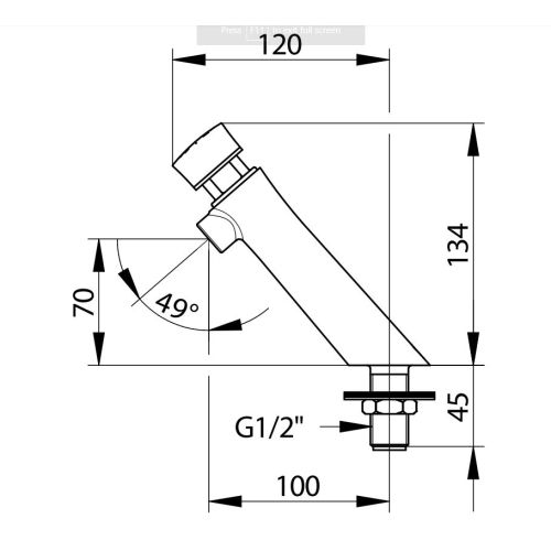 Robinet temporisé NEO 15 secondes froid sur plage avec système S® PRESTO 65200 photo du produit Secondaire 1 L