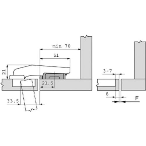 Charnière CLIP TOP pour porte d'angle +45° - BLUM - CHA79B9458 pas cher Secondaire 1 L