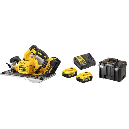 Scie circulaire XR 18V + 2 batteries 5 Ah + chargeur en coffret TSTAK - DEWALT - DCS572P2-QW pas cher