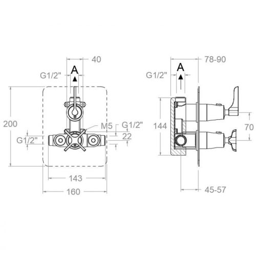 Mitigeur de douche thermostatique à encastrer ADAGIO 912421SNM noir mat 1 voie - RAMON SOLER - 91D306145 pas cher Secondaire 1 L