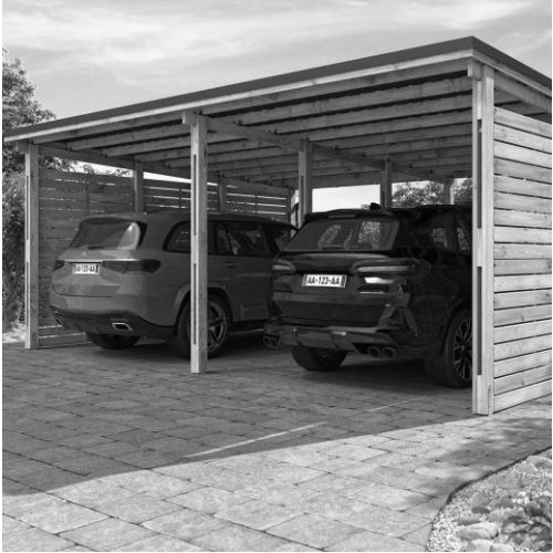 Carport en bois CESAR pour 2 voitures 36,2m² - FOREST STYLE – 3829 pas cher Secondaire 6 L