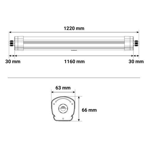 Lampe étanche DANUBE CCT II 35W 1215 x 66 x 63mm traversant - MIIDEX - 101080 pas cher Secondaire 5 L