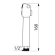 Douchette hygiène à bouton poussoir M1/2'' pour lave-bassin DELABIE 434182 photo du produit Secondaire 1 S