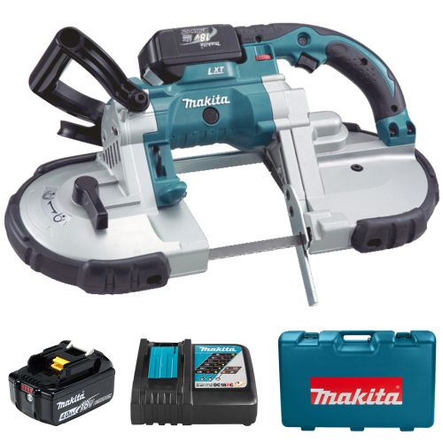 Scie à ruban 18 V Li-Ion LXT + 2 batteries 4 Ah + chargeur rapide + coffret plastique MAKITA DPB180RME photo du produit