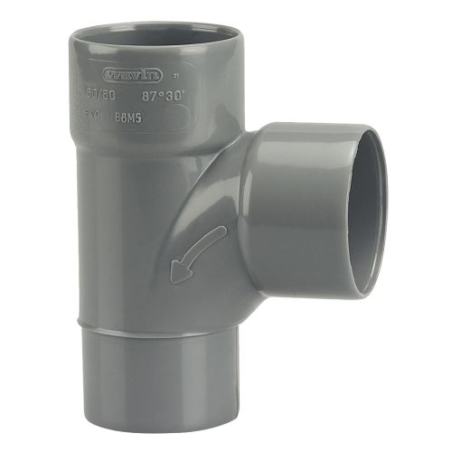 Té pied de biche PVC Mâle Femelle 87°30 D50 - WAVIN - 3026010 pas cher