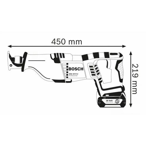 Scie sabre 18V GSA 18V-LI + 2 batteries ProCore 18 V 8Ah + chargeur + L-Boxx BOSCH 060164J00H photo du produit Secondaire 1 L
