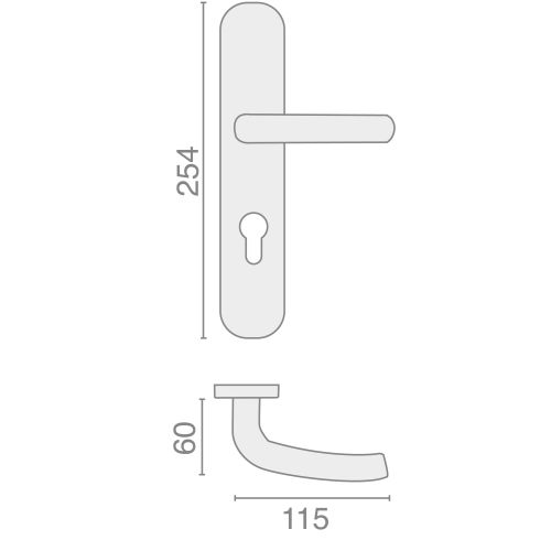 Béquille intérieure pour poignée magnétique inox Héraclès D-807BQI-IX photo du produit Secondaire 1 L