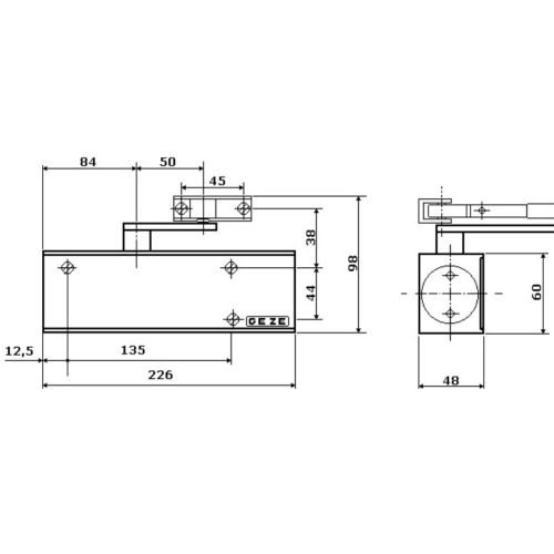 Ferme-porte TS 2000 NV BC corps seul RAL 9005 - GEZE - 205332 pas cher Secondaire 1 L