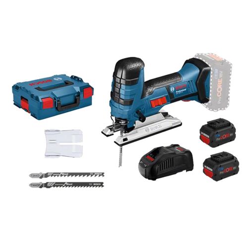 Scie sauteuse 18V GST 18 V-LI S + 2 batteries Procore 5,5 Ah + chargeur en  coffret L-Boxx - BOSCH - T-JE6